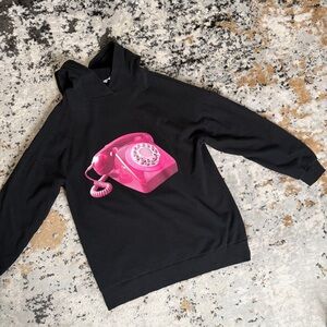 Zara Black Sweater with Pink Graphic